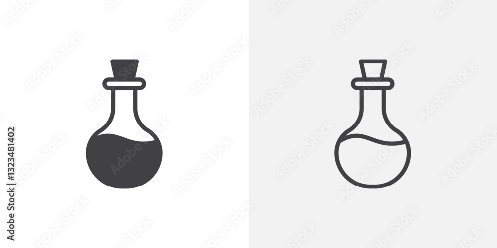 Massage oil icons in filled and outline versions for ui designs Massage oil icons in filled and outline versions for ui designs