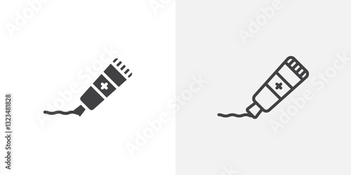 Ointment icons in filled and outline versions for ui designs