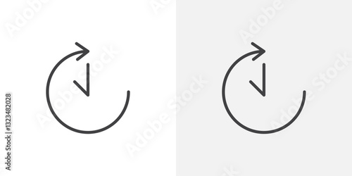 Past icons in filled and outline versions for ui designs