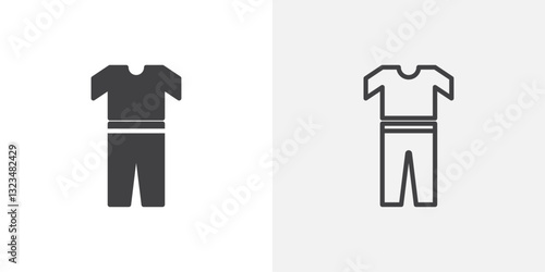 Pijama icons in filled and outline versions for ui designs