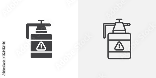 Pesticide icons in filled and outline versions for ui designs