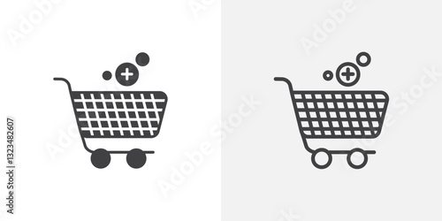Procurement icons in filled and outline versions for ui designs