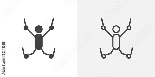 Puppet icons in filled and outline versions for ui designs