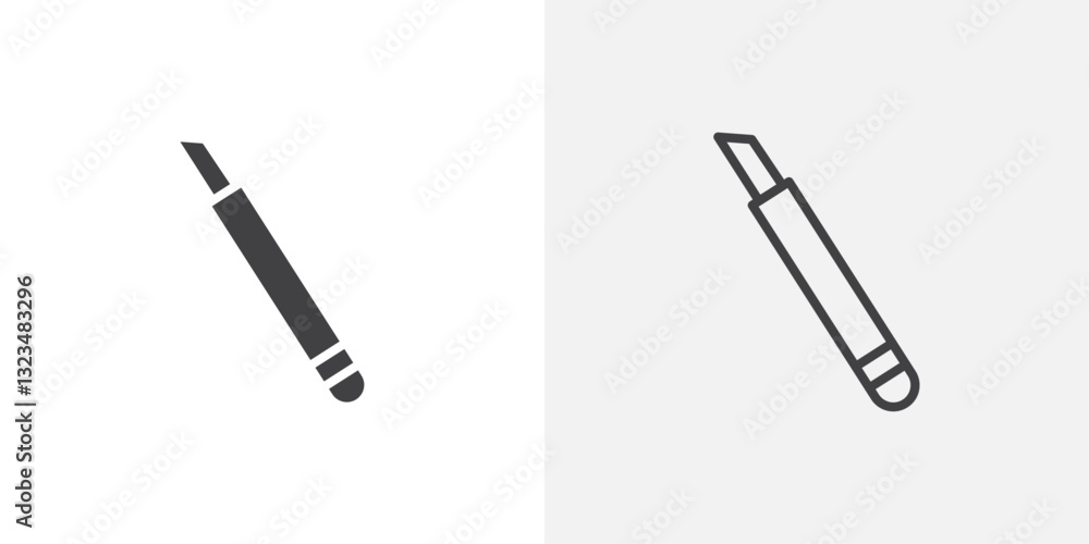 Scalpel icons in filled and outline versions for ui designs Scalpel icons in filled and outline versions for ui designs
