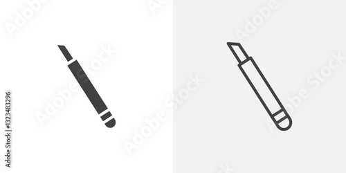 Scalpel icons in filled and outline versions for ui designs