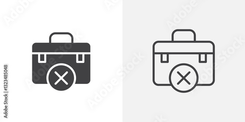 Unemployment icons in filled and outline versions for ui designs