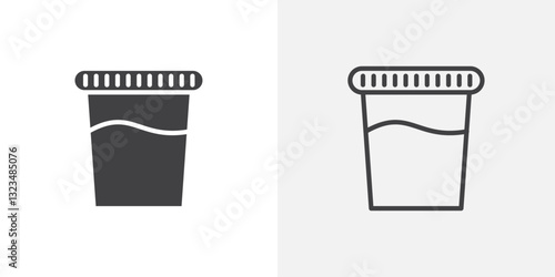 Urine test icons in filled and outline versions for ui designs