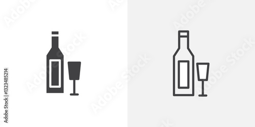 Vodka icons in filled and outline versions for ui designs