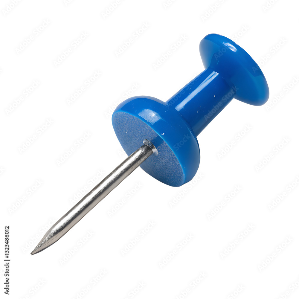 Blue Push Pin Thumbtack Isolated on Transparent Background Blue Push Pin Thumbtack Isolated on Transparent Background