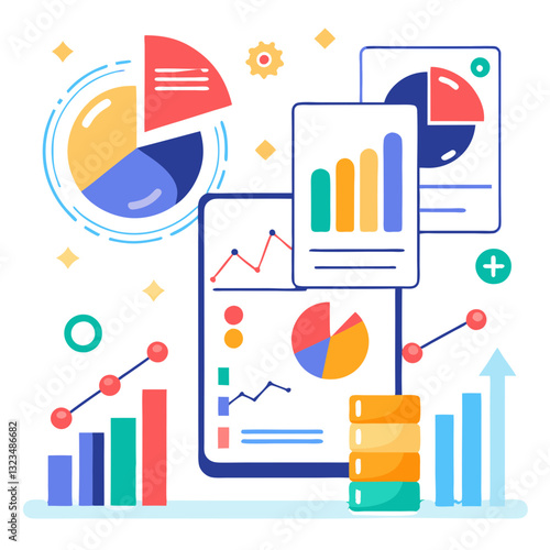 Graphs and heatmaps showcasing significant business analytics highlight trends and performance metrics, emphasizing insights for strategic decision-making in a modern workspace