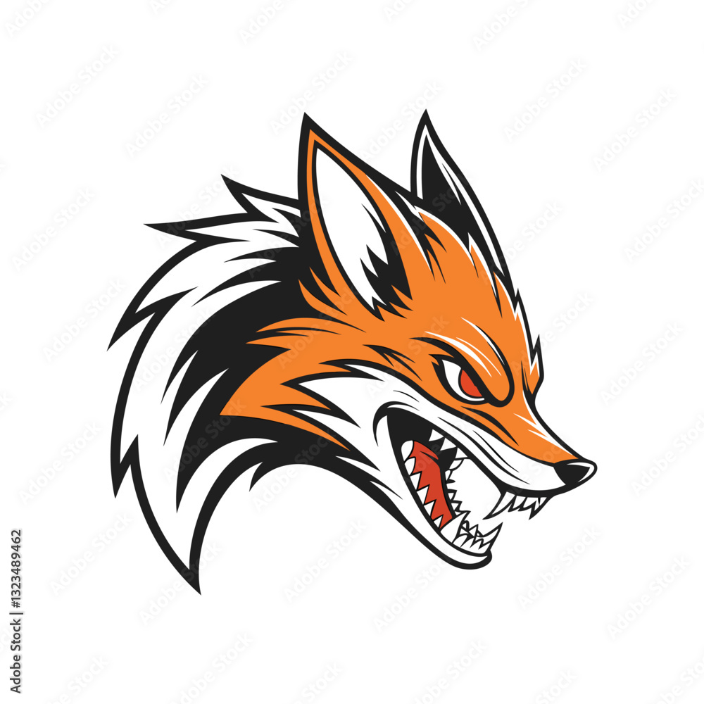 Obraz premium A fierce stylized fox head logo design
