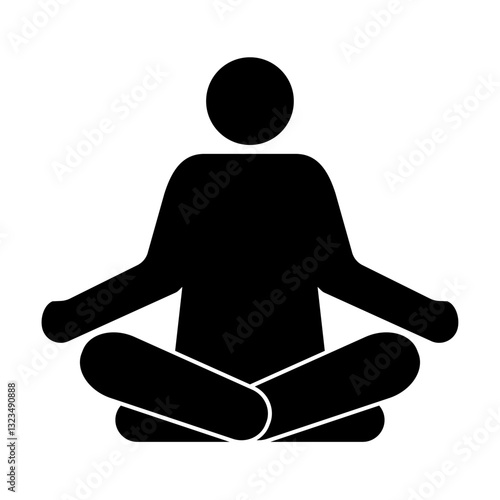 Yoga fitness icon vector. Meditation logo sign for graphic design, logo, web site, social media, mobile app, ui illustration