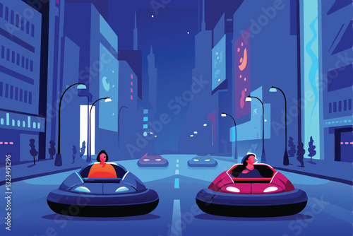 Cyberpunk city street at night, vibrant neon signs reflecting on rain-slicked streets, futuristic architecture, holographic advertisements, AVATAR-inspired details.