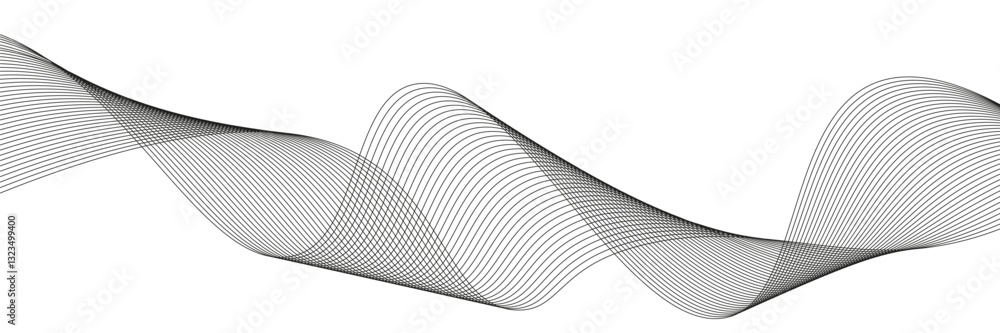 Technology abstract lines on white background. Undulate Grey Wave Swirl, frequency sound wave, twisted curve lines with blend effect. Technology abstract lines on white background. Undulate Grey Wave Swirl, frequency sound wave, twisted curve lines with blend effect.