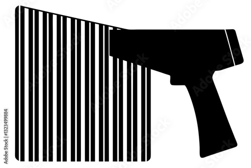 Barcode scanner silhouette vector.