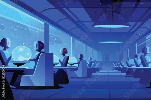 A vibrant, futuristic diner in the metaverse; avatars socialize, enjoying neon-lit chrome booths and holographic menus.