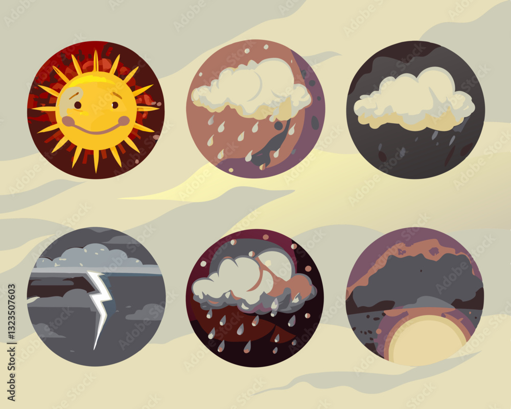 vector set of weather icons