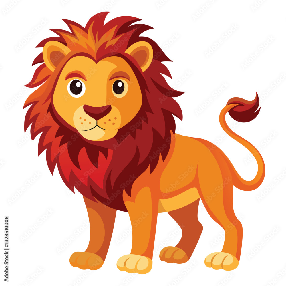 Fototapeta premium The angry cute lion color victor file