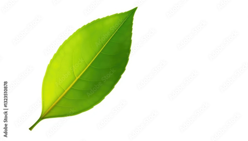 Single leaf, isolated on pure white background, photography, environment Single leaf, isolated on pure white background, photography, environment