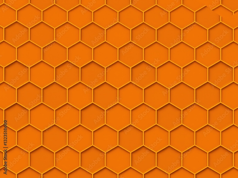 Hexagon Patterned Border on Orange Honeycomb Hexagon Patterned Border on Orange Honeycomb