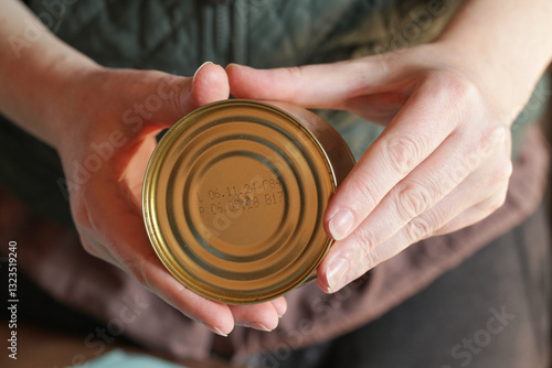 Obraz na plátně Canned Fish with expiration date