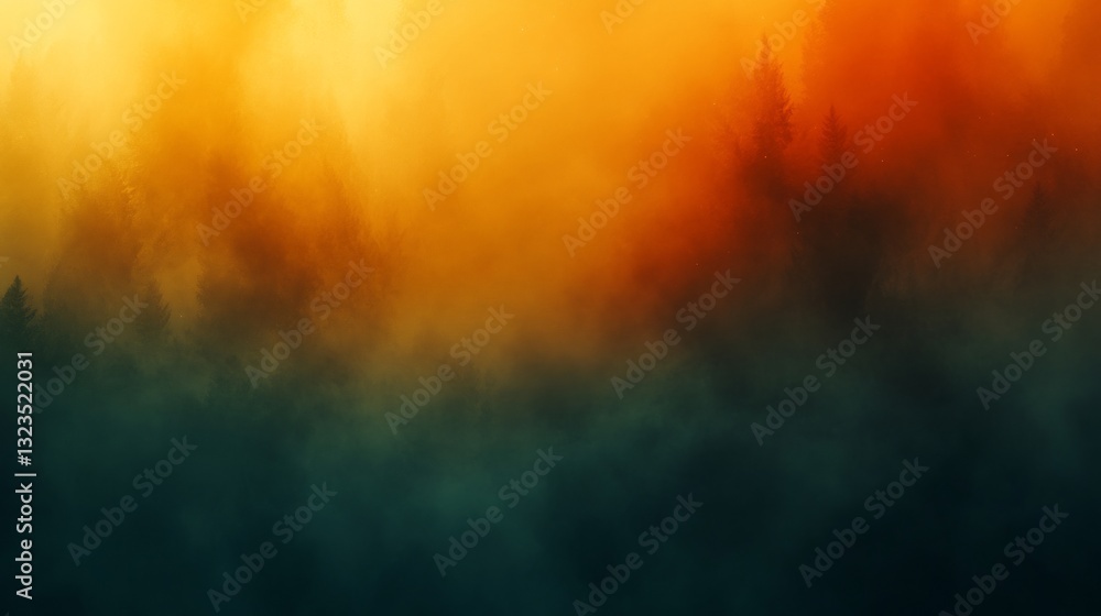 Mysterious Forest Sunset Warm hazy light bathes dark trees creating an atmospheric mystical scene. AI Generated Mysterious Forest Sunset Warm hazy light bathes dark trees creating an atmospheric mystical scene. AI Generated