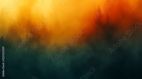 Wallpaper Mural Mysterious Forest Sunset Warm hazy light bathes dark trees creating an atmospheric mystical scene. AI Generated Torontodigital.ca