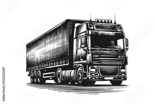 Generative AI: Truck (Vector Pen Drawing)
