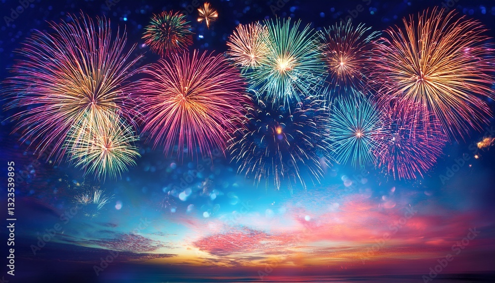 Naklejka premium holiday fireworks for your card design