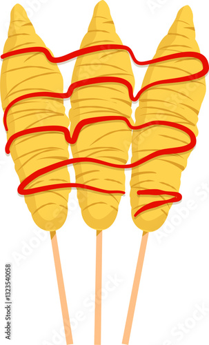 Egg roll Indonesian food illustration