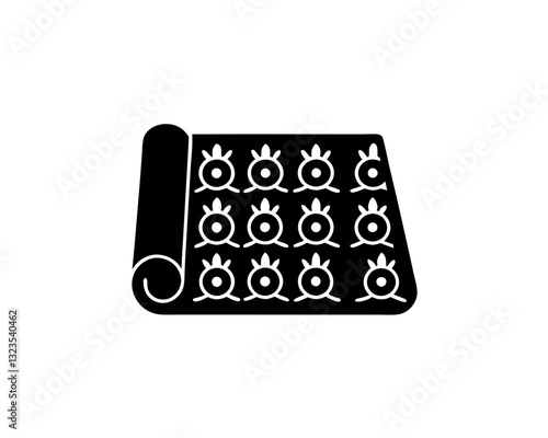 creative details yoga acupressure mat icon vector illustration 