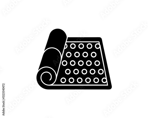 creative details yoga acupressure mat icon vector illustration 