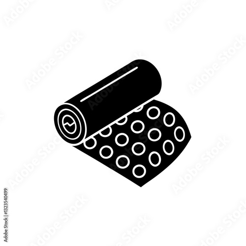 creative details yoga acupressure mat icon vector illustration 