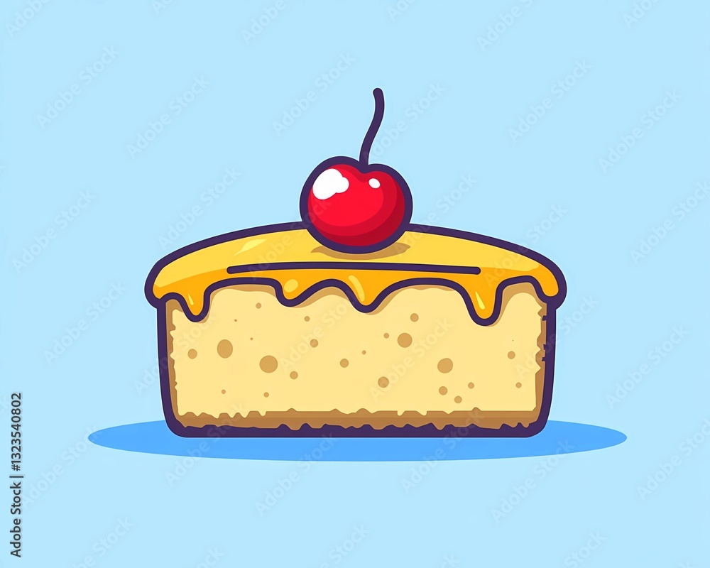 flat illustration of bread with lychee fruit on top flat illustration of bread with lychee fruit on top