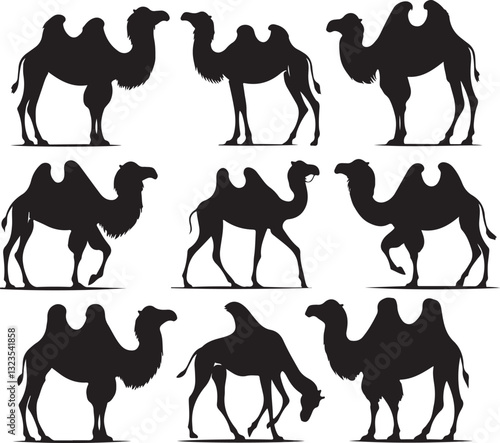 Desert Camel Silhouette Bundle | Arabic Nomadic SVG Pack 