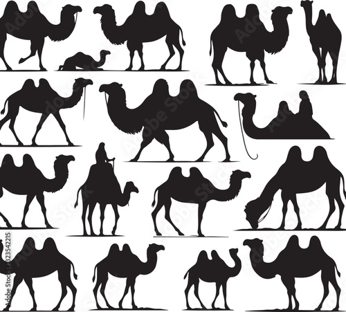 Desert Camel Silhouette Bundle | Arabic Nomadic SVG Pack 