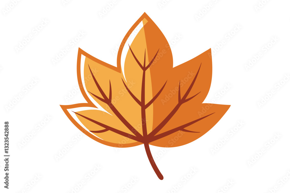 Autumn leaf illustration showcasing vibrant orange hues with detailed veins on a sunny day in a park during the fall season Autumn leaf illustration showcasing vibrant orange hues with detailed veins on a sunny day in a park during the fall season