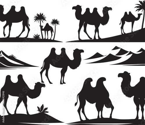 Desert Camel Silhouette Bundle | Arabic Nomadic SVG Pack 