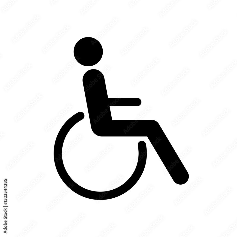 Disabled handicapped wheelchair icon, Accessibility parking or access sign, Vector illustration Disabled handicapped wheelchair icon, Accessibility parking or access sign, Vector illustration