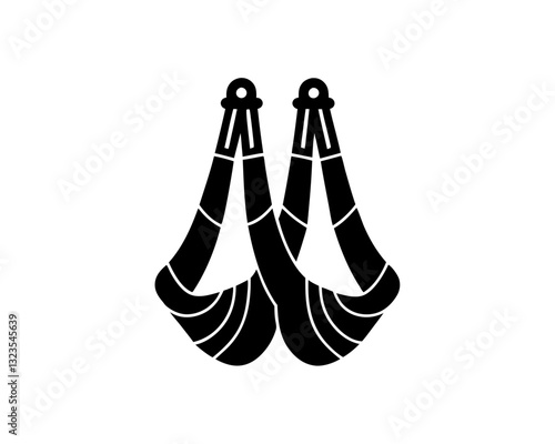 creative details yoga inversion slings icon vector illustration 