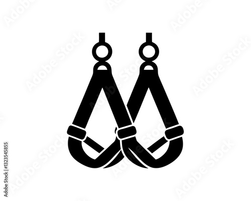 creative details yoga inversion slings icon vector illustration 