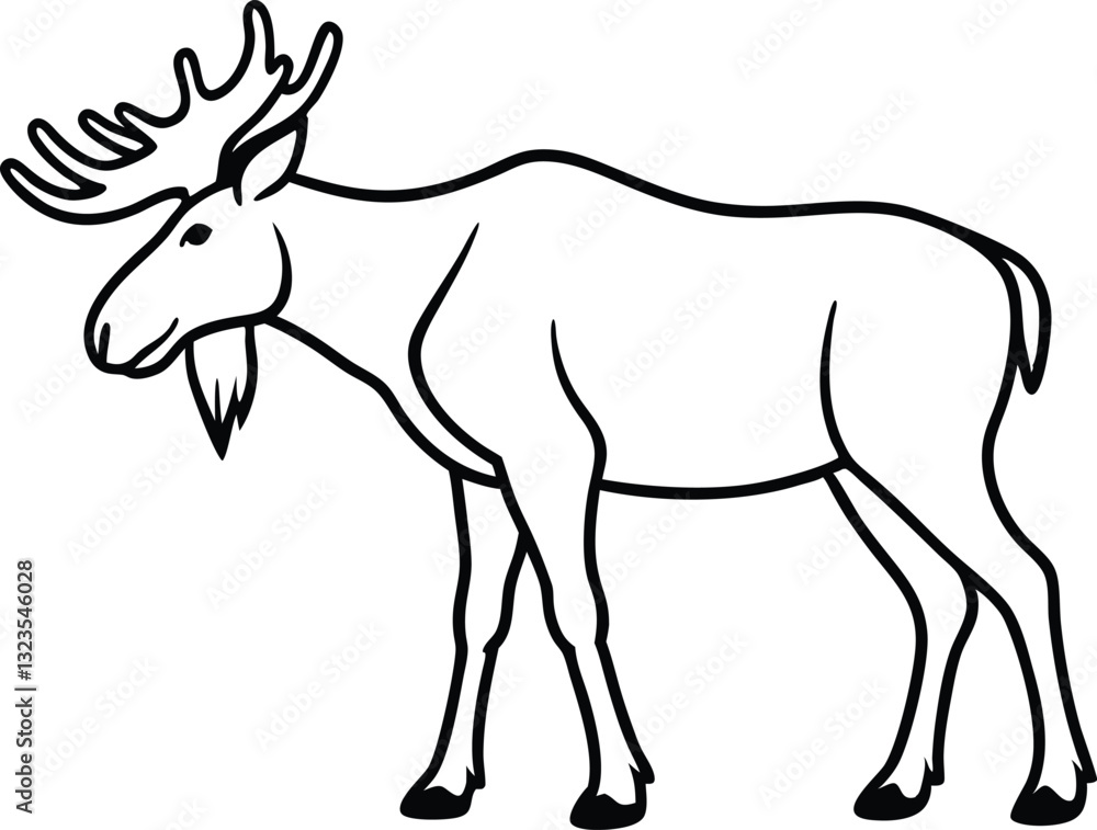 moose line art, moose vector illustration,moose out line moose line art, moose vector illustration,moose out line