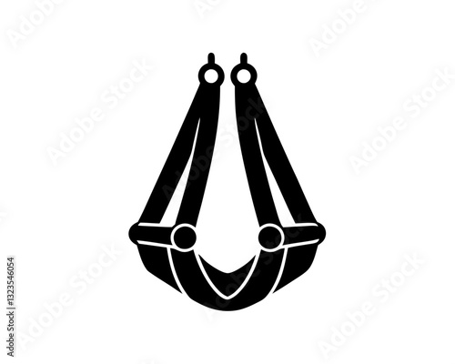 creative details yoga inversion slings icon vector illustration 
