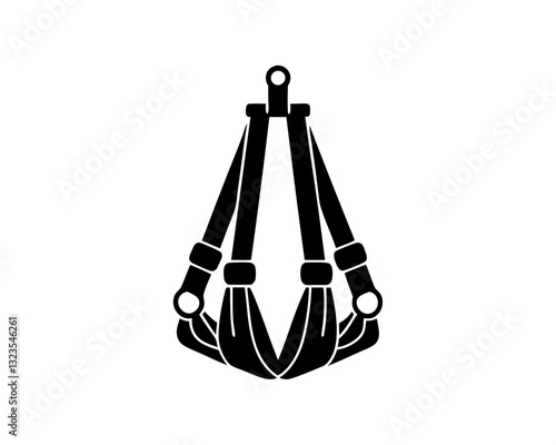 creative details yoga inversion slings icon vector illustration 