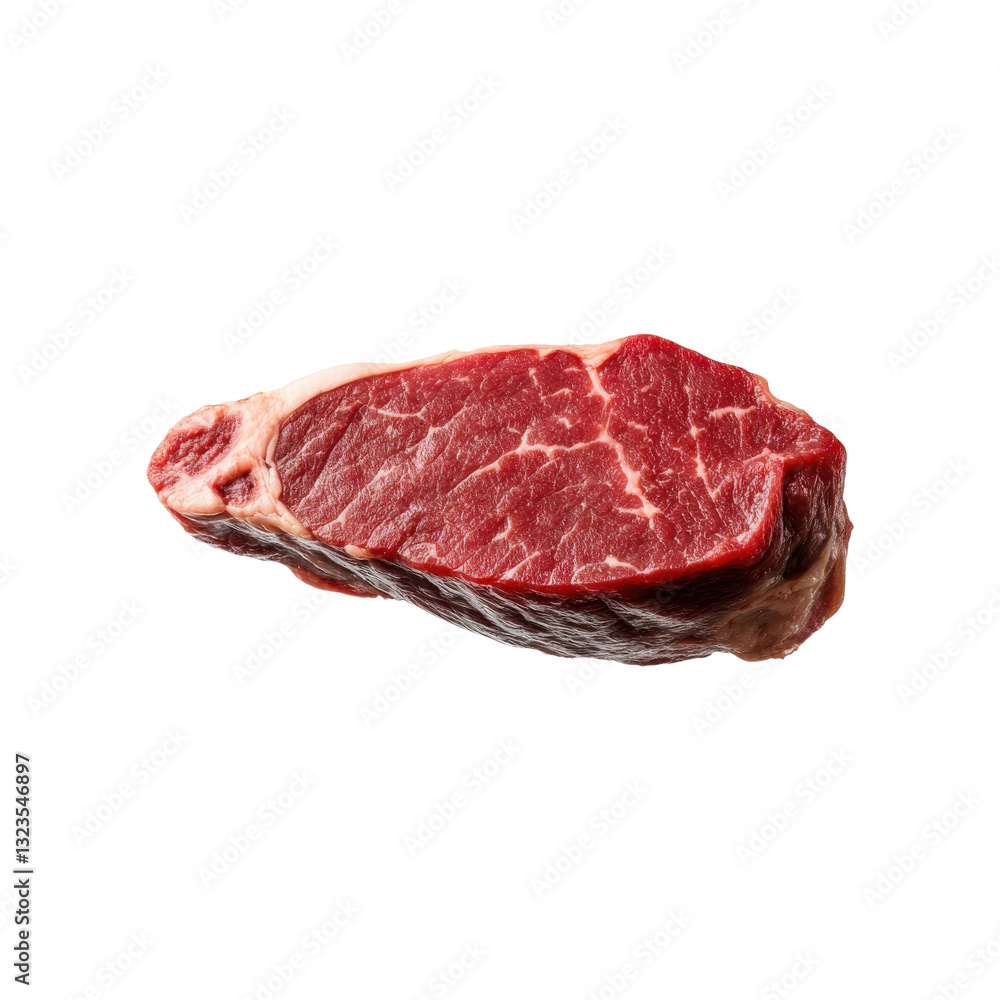 Obraz premium Fresh raw ribeye steak isolated on white background