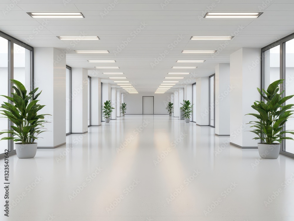 Fototapeta premium remote office setup smart lighting technology. App-controlled multi-zone lighting systems optimizing light levels throughout the office