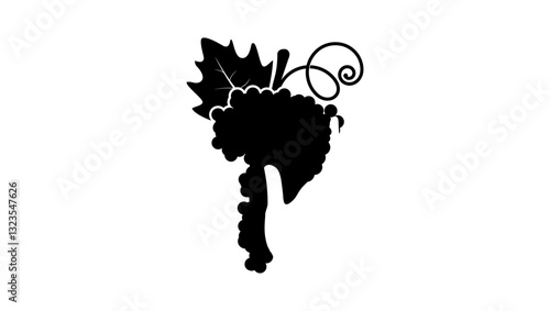 vineyard worker symbol, black isolated silhouette