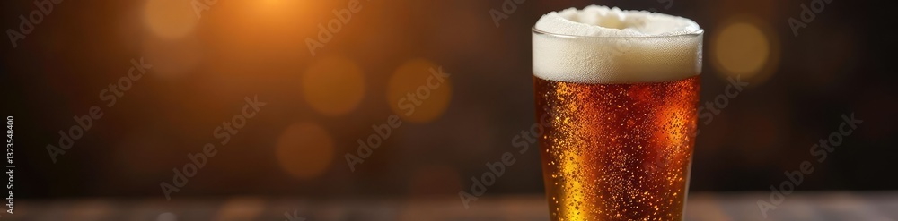 A frosted glass filled with a rich, dark draft beer, visual appeal, color