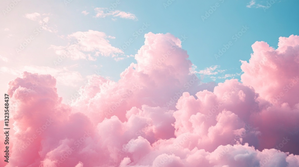 Pink Clouds in the Sky with Soft Light and Pastel Colors Pink Clouds in the Sky with Soft Light and Pastel Colors