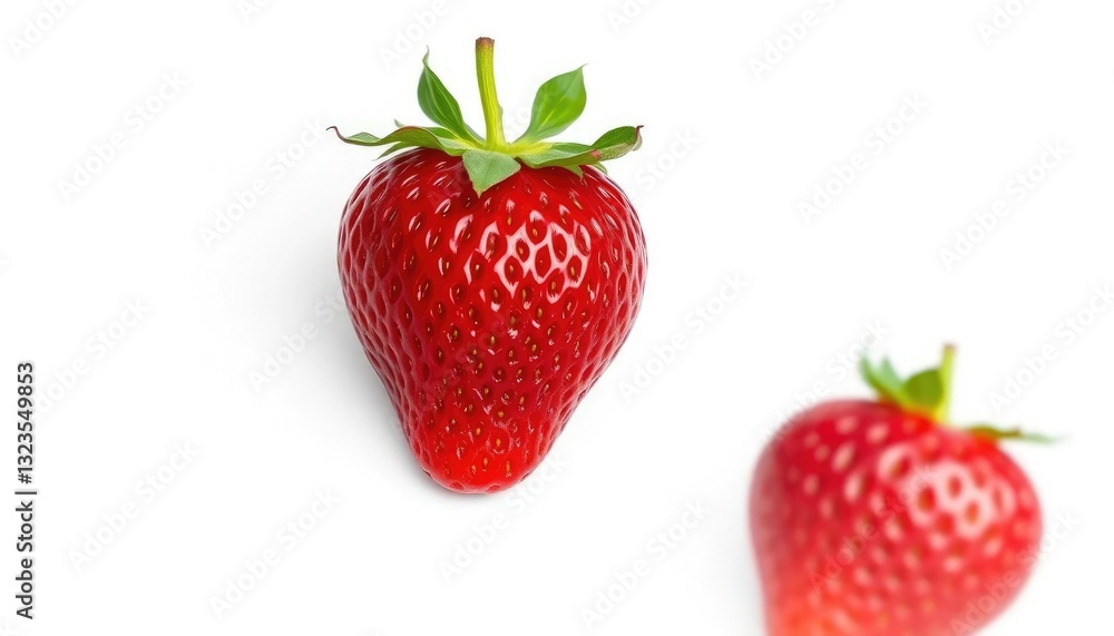 A single, ripe strawberry isolated on a pure white background, background, object A single, ripe strawberry isolated on a pure white background, background, object
